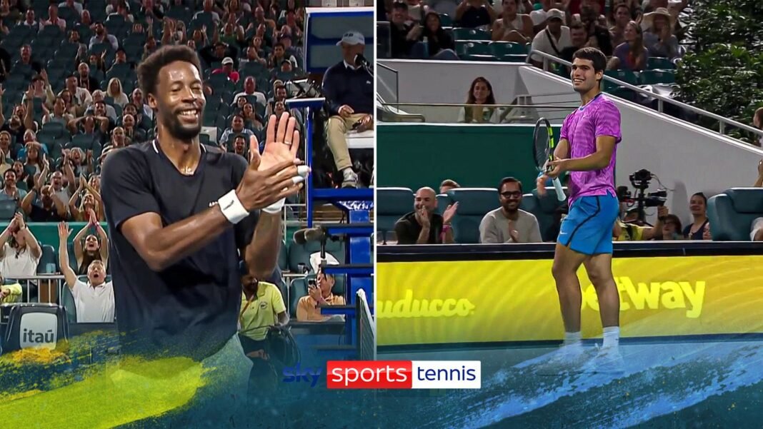 Carlos Alcaraz and Gael Monfils applaud each other after epic point | Tennis News | Sky Sports