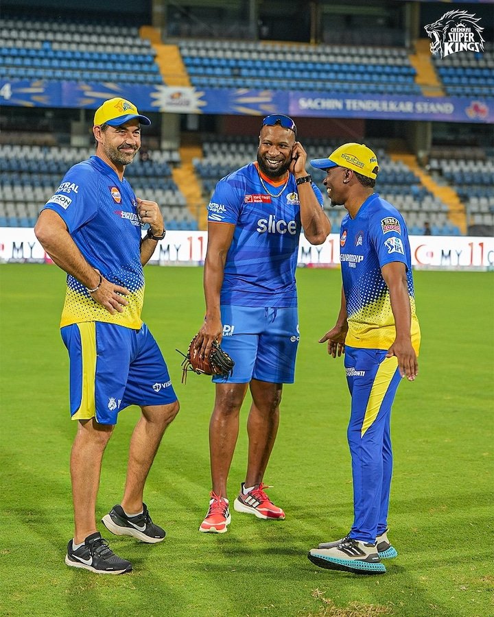 MI vs CSK: Pollard, Bravo reunite in training