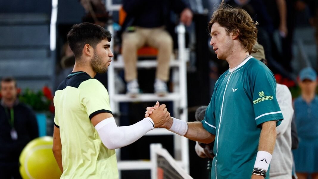 Madrid Open: Alcaraz crashes out in quarters after losing to Andrey Rublev