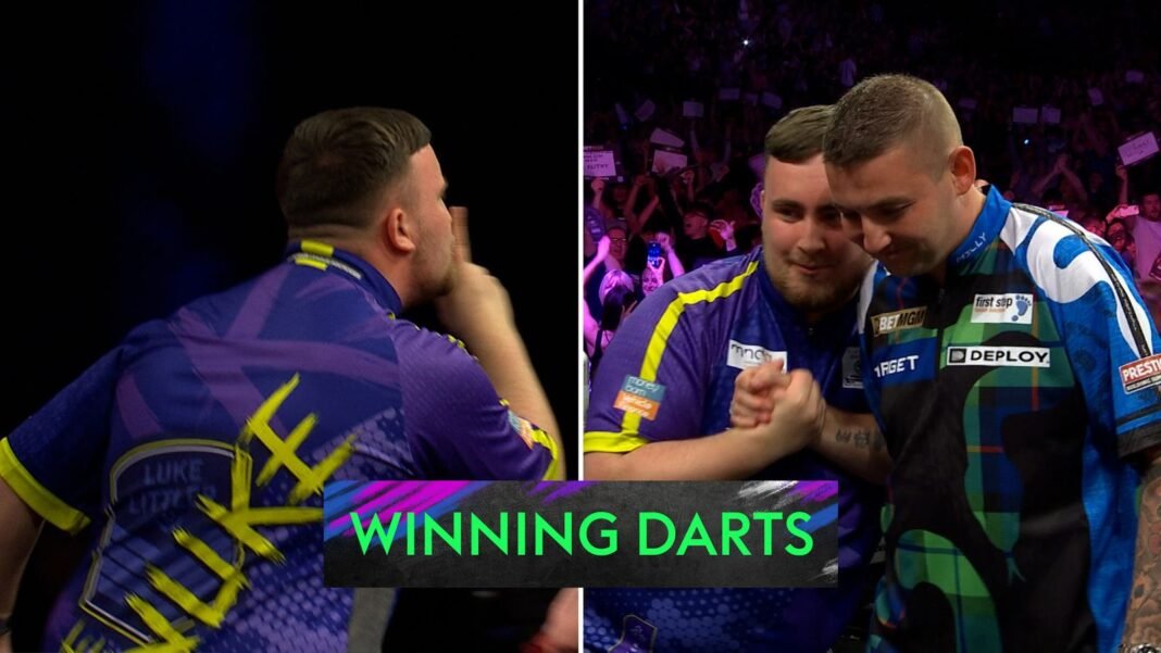 Luke Littler shushes Aberdeen crowd as he books spot in semis! | Darts News | Sky Sports