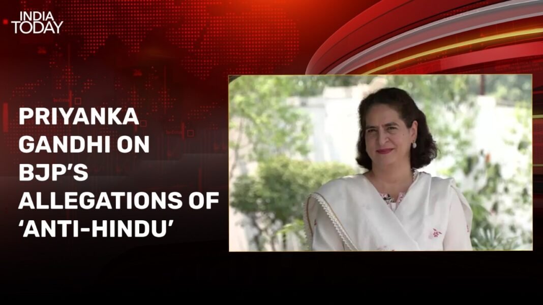 Priyanka Gandhi junks BJP’s allegations of ‘anti-Hindu party’