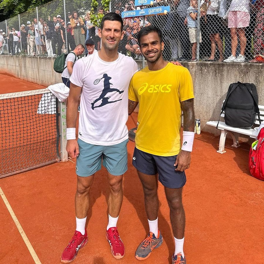 French Open: Sumit Nagal trains with Novak Djokovic