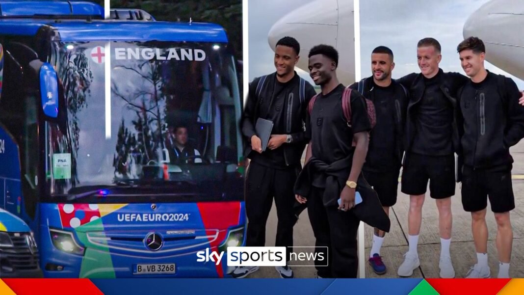 England players arrive in Germany ahead of Euro 2024! | Football News | Sky Sports