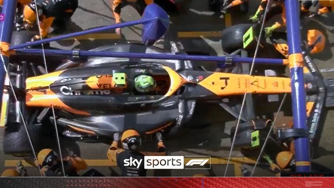 Has slow pit stop cost Lando Norris race win? Lewis Hamilton takes race lead! | F1 News | Sky Sports