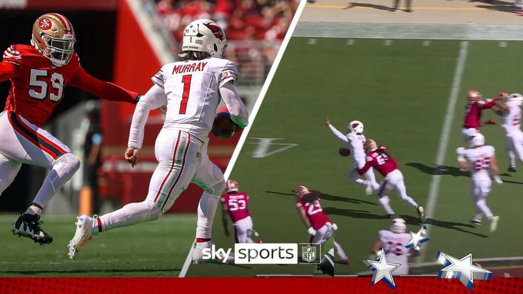 Kyler Murray celebrates own 50-yard touchdown just past halfway line! | NFL News | Sky Sports