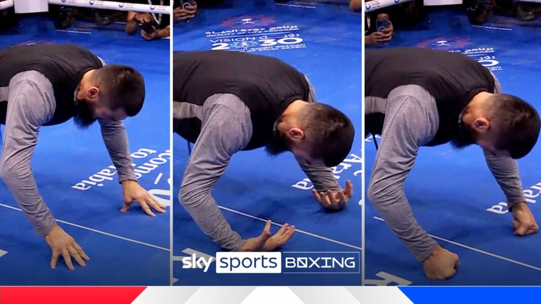 Artur Beterbiev showed off his wrists of steel with a very unique warm-up routine…