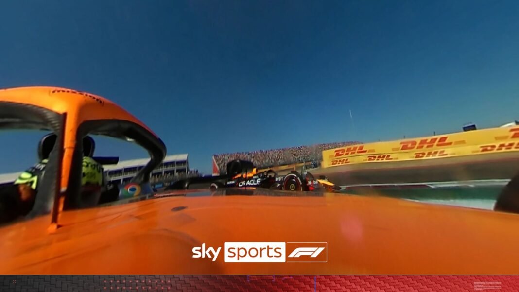 A 360-degree look at Lando Norriss overtake of Max Verstappen, which earned Norris a…