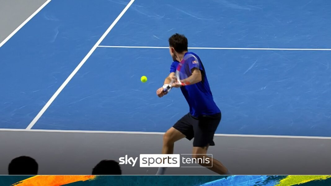 Watch Dominic Thiems back-to-back backhand winners against Luciano Darderi.”
