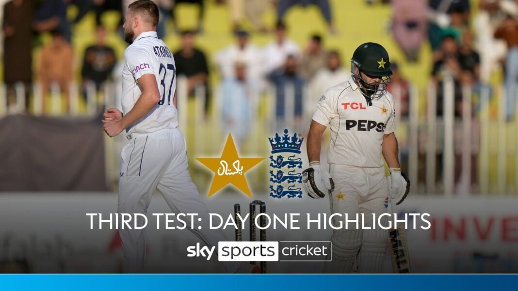 Highlights of day one of the third Test between Pakistan and England. “