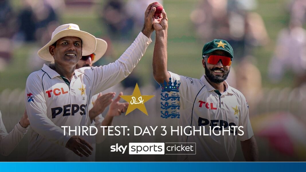 Highlights of day three of the third Test between Pakistan and England.”