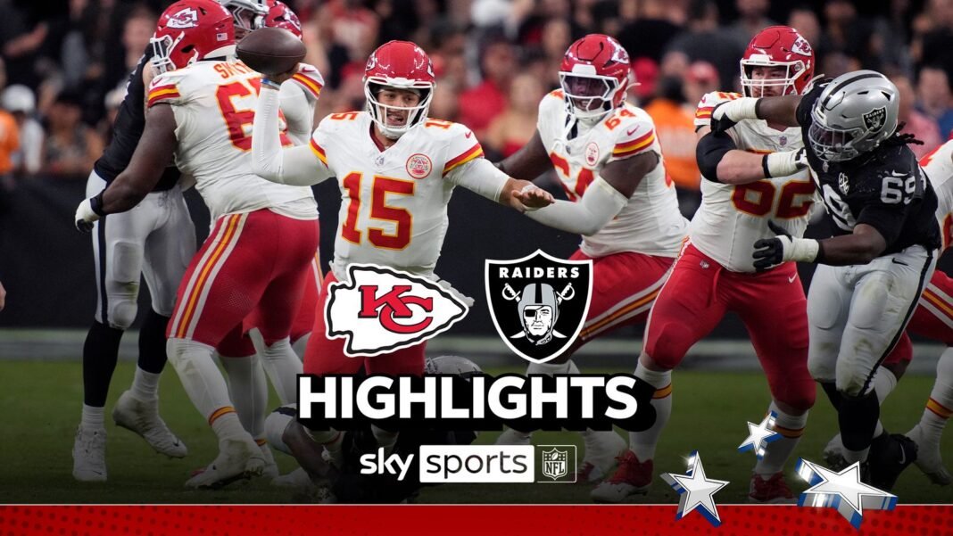 Highlights from the Kansas City Chiefs against the Las Vegas Raiders from Week Eight…