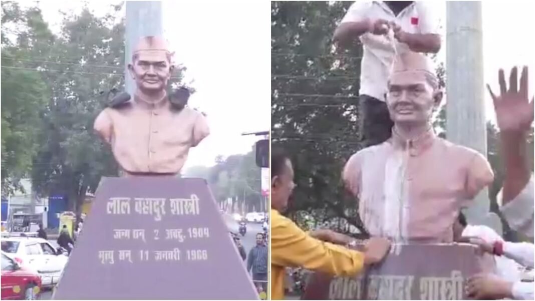 Man vandalises ex-PM Lal Bahadur Shastri’s bust in Bhopal, Congress protests