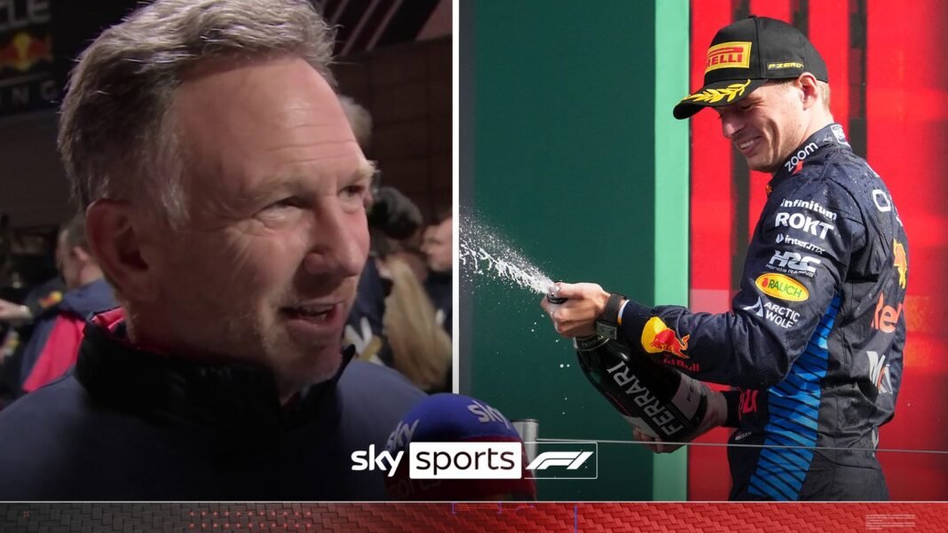 Christian Horner praises Max Verstappen after the Red Bull driver is confirmed as F1…