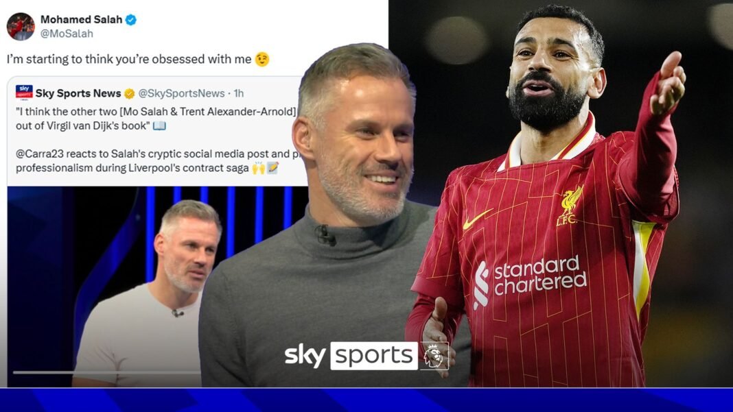 Mohamed Salah reacts on X to comments made by Jamie Carragher on Monday Night…