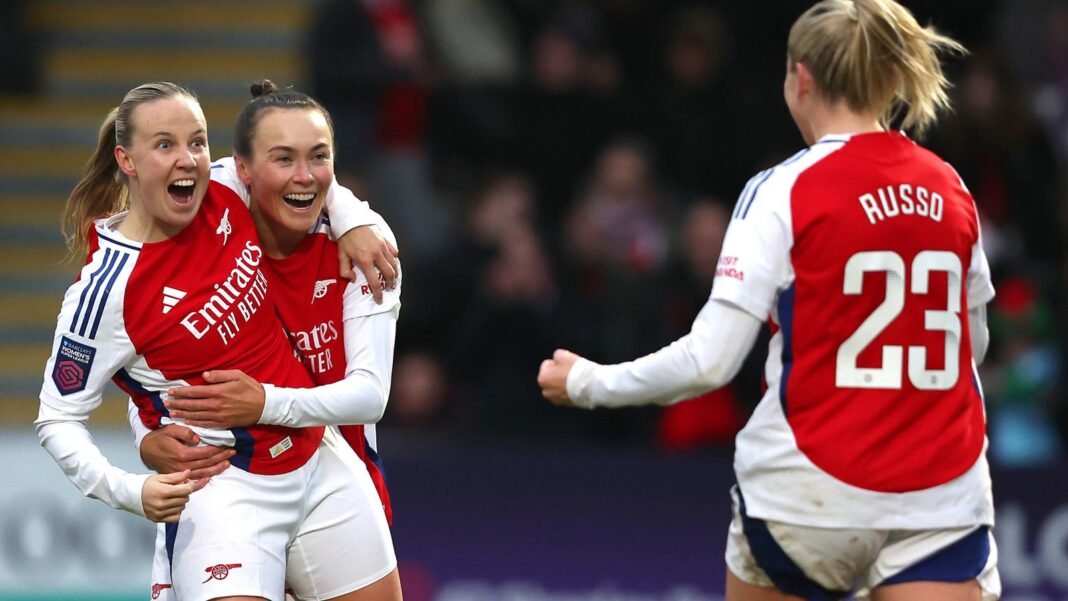 Women’s Super League: Arsenal thump Crystal Palace as Chelsea also thrash West Ham