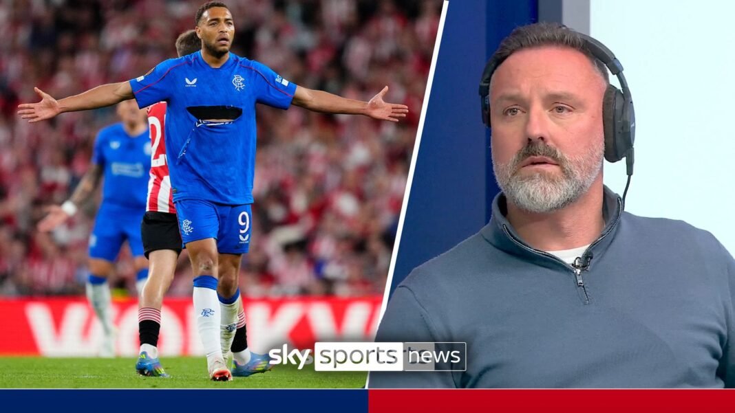 Athletic Club vs Rangers: Kris Boyd reacts to Rangers penalty appeal against Athletic Club