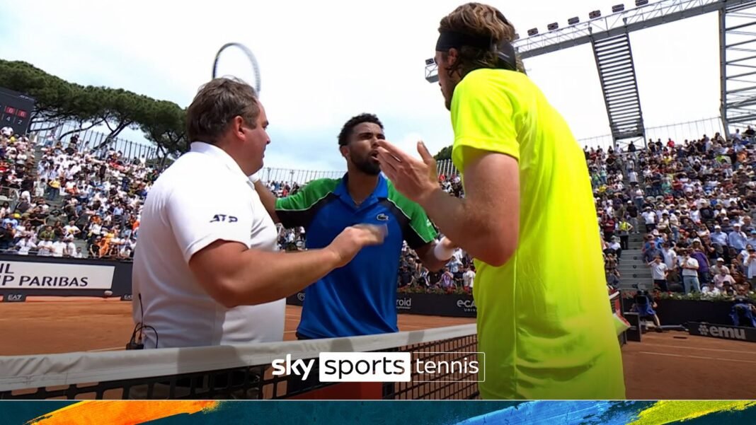 Italian Open: Arthur Fils and Stefanos Tsitsipas get into HEATED exchange at end of match