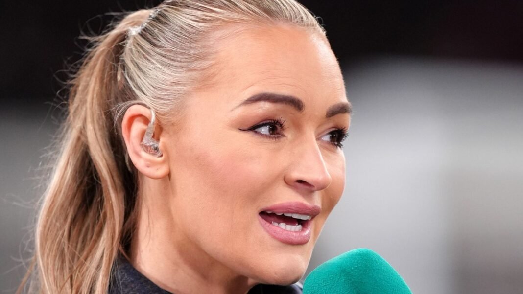 Laura Woods’ fiancé eases health fears after presenter collapses before England’s friendly