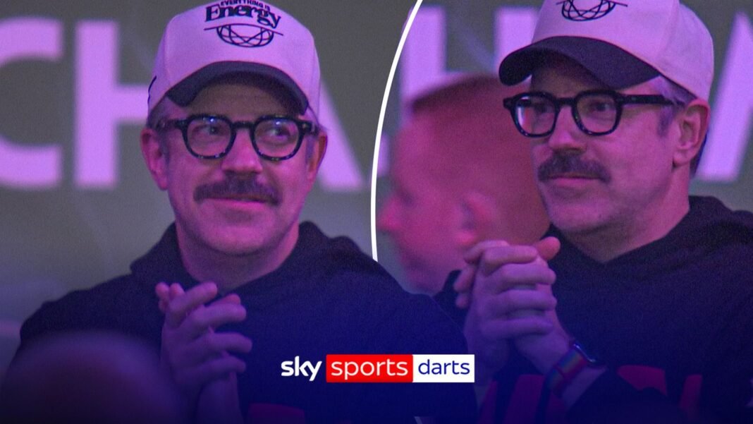 World Darts Championship: Ted Lasso soaks up the atmosphere at Alexandra Palace