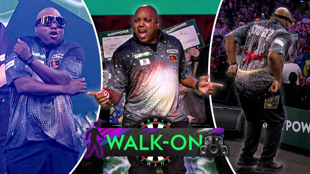 Leonard Gates walk on at Ally Pally