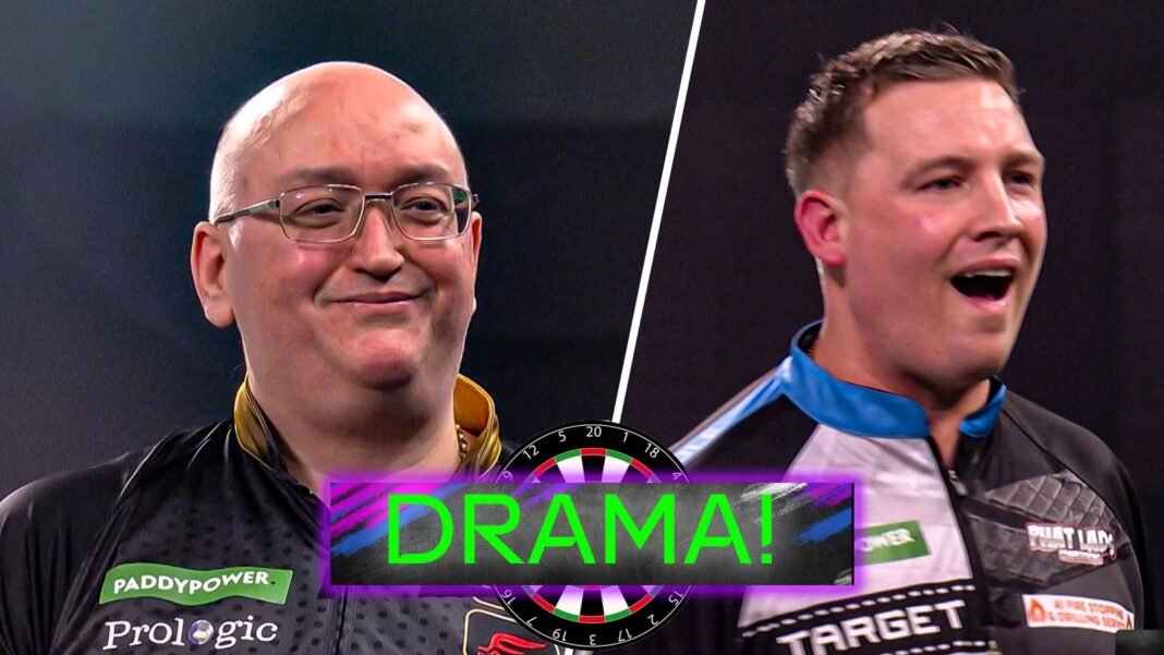 World Darts Championship | Andrew Gilding and Chris Dobey trade big ton finishes