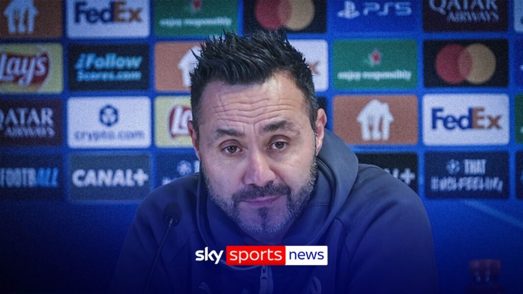 Roberto De Zerbi plays down links with Manchester Utd job