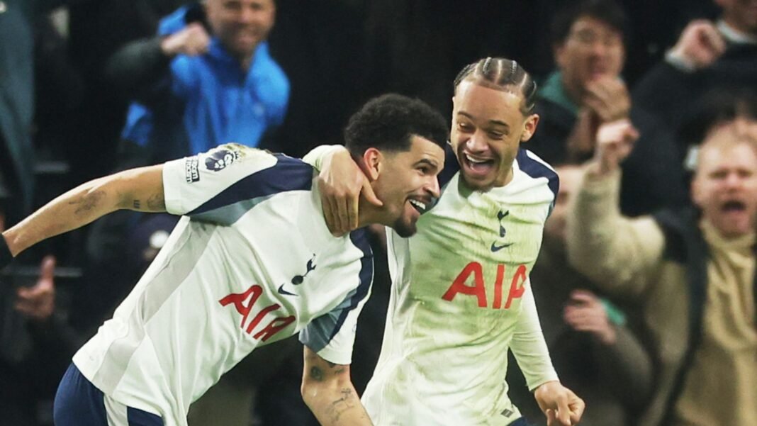 Solanke’s scorpion kick sees Spurs fight back to damage City’s title hopes