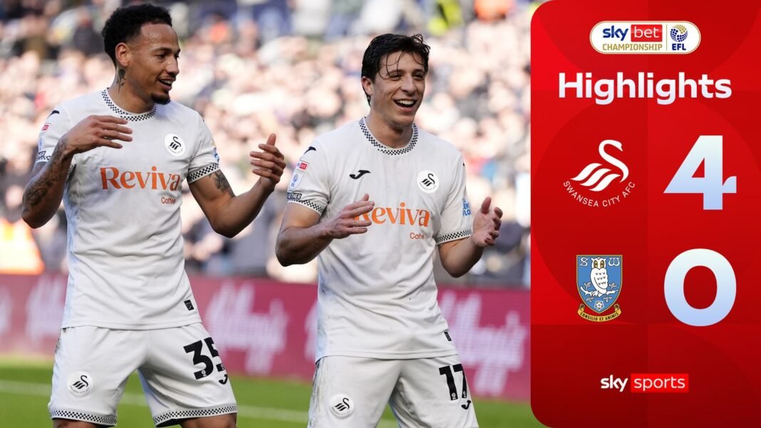 Swansea 4-0 Sheffield Wednesday | Championship Highlights