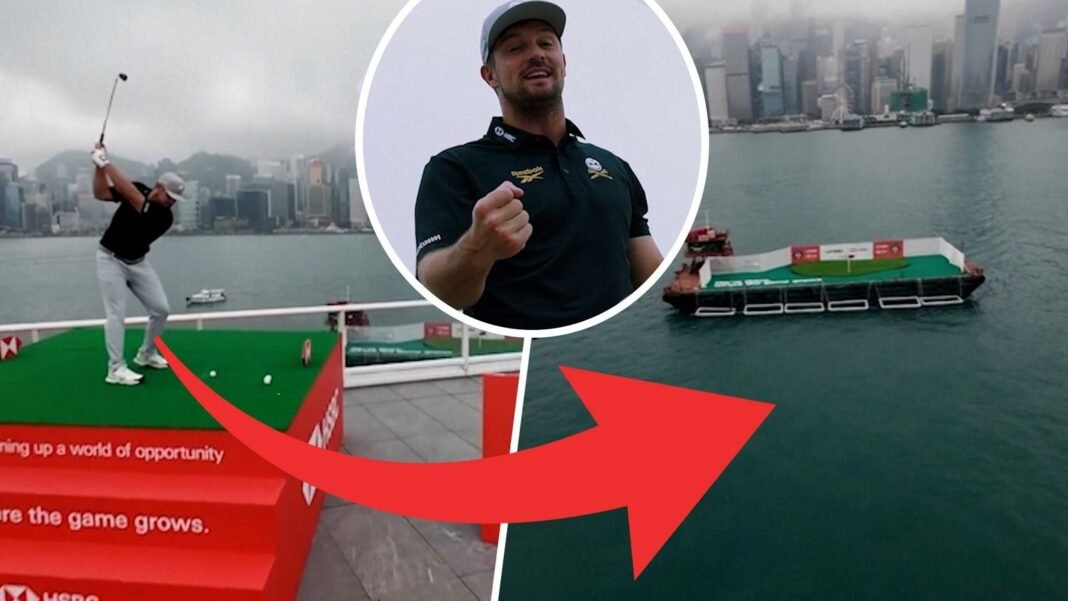 Can Bryson DeChambeau hit a hole into one in the Hong Kong Harbour?!