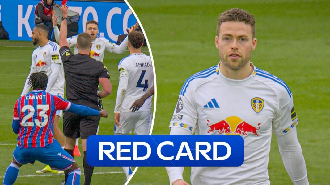 Crystal Palace vs Leeds: Gabriel Gudmundsson sees red against Eagles!