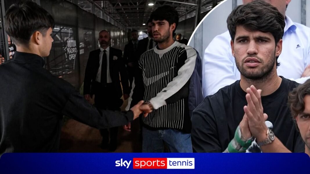 Tennis: Carlos Alcaraz spotted cheering on younger brother during U16 Madrid Open