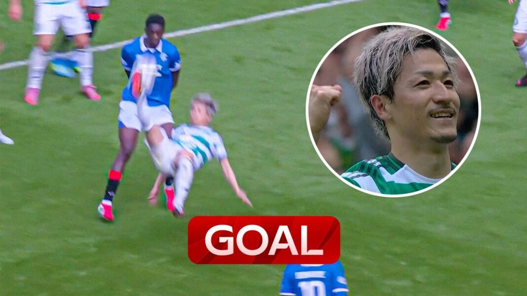 A magical Old Firm moment! | Daizen Maeda nets stunning overhead kick