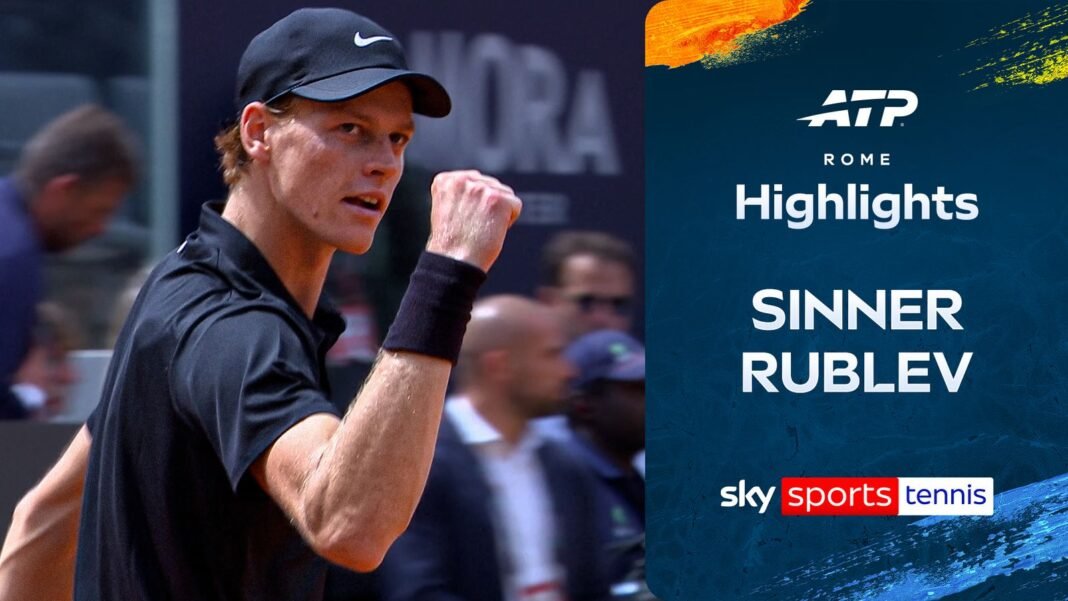 Jannik Sinner vs Andrey Rublev | Rome Highlights