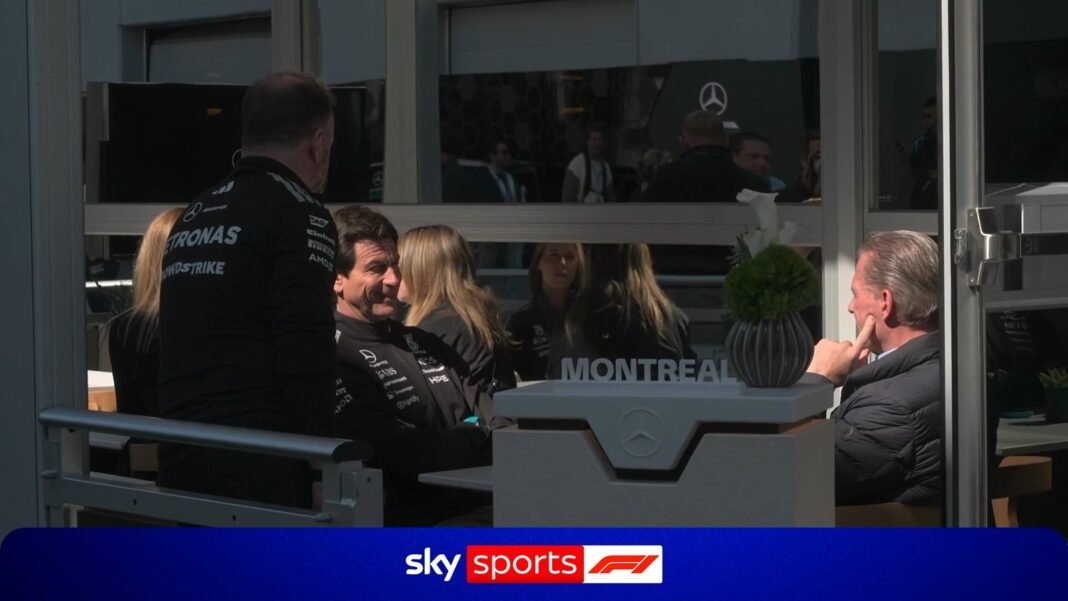 Formula One: Toto Wolff caught talking with Jos Verstappen in the paddock