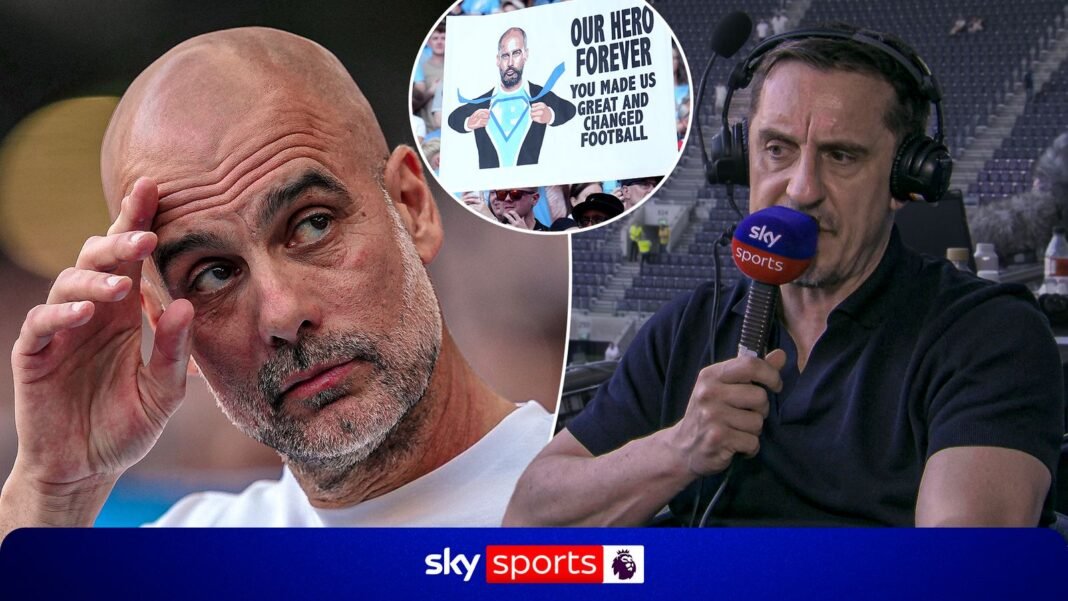 Gary Neville hails Pep Guardiola as one of the greatest managers after Man City exit