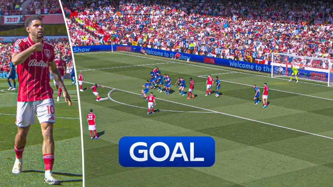 Morgan Gibbs-White hits Forest in front against Bournemouth