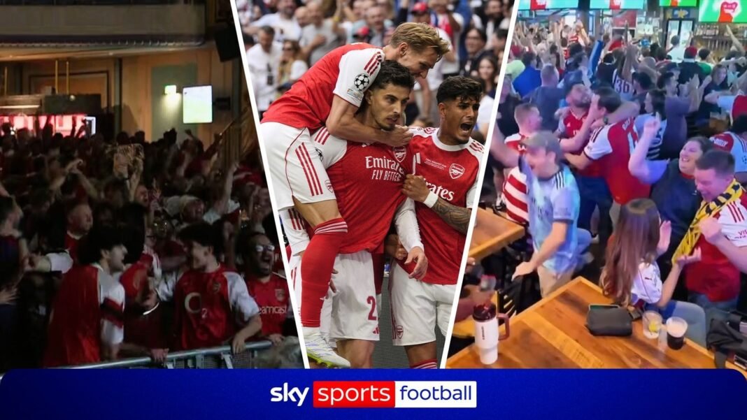 From London to Kansas… Arsenal fans celebrate Havertz opener!