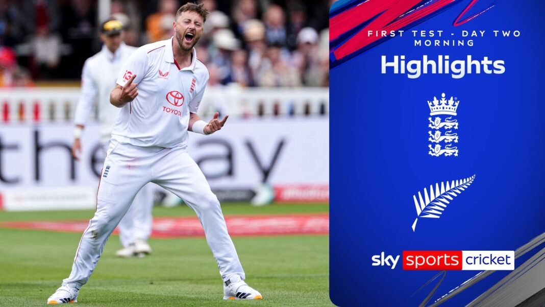 England vs New Zealand: First Test, day two highlights