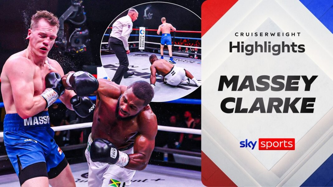 Highlights | Extraordinary fight as Clarke recovers from two knockdowns to stop Massey