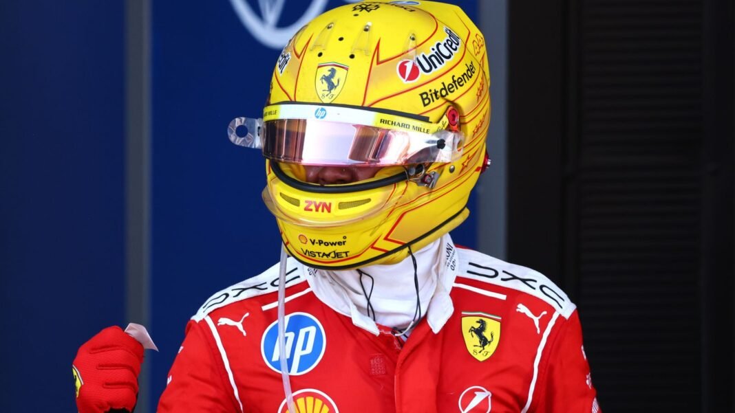 Hamilton claims spectacular first Ferrari win in Barcelona