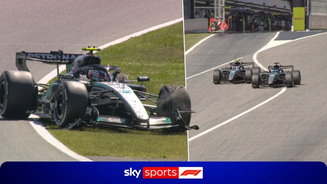Barcelona-Catalunya GP: Kimi Antonelli passes Russell for second before retiring from race!
