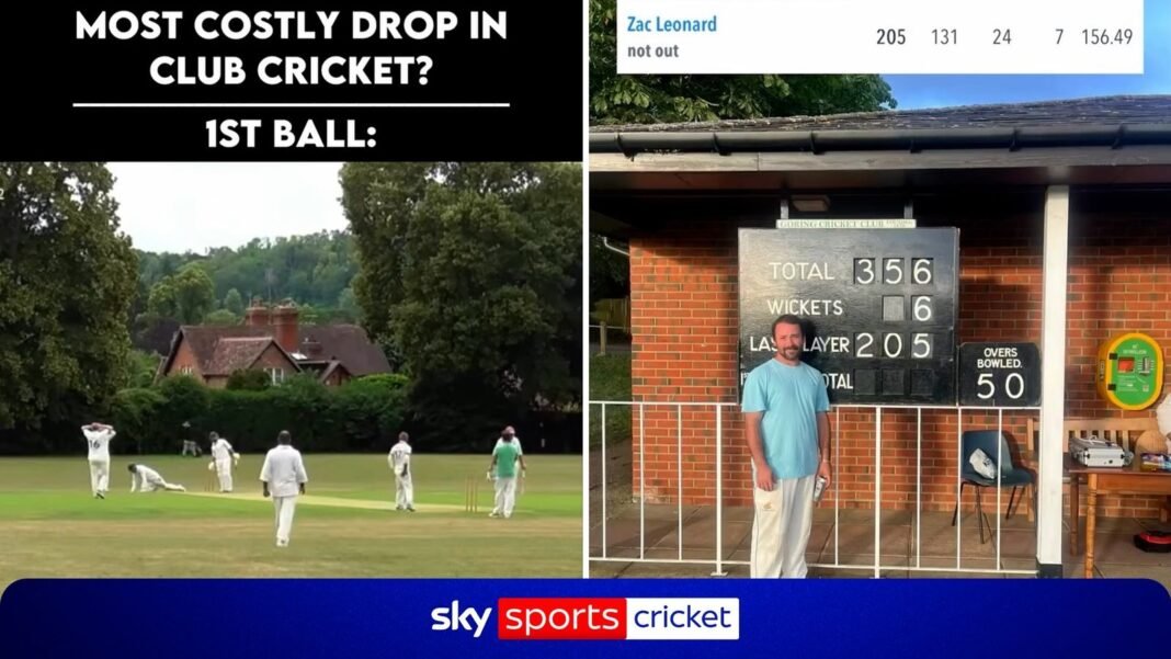 Cricket: Batsman dropped first ball…then makes record score for club!