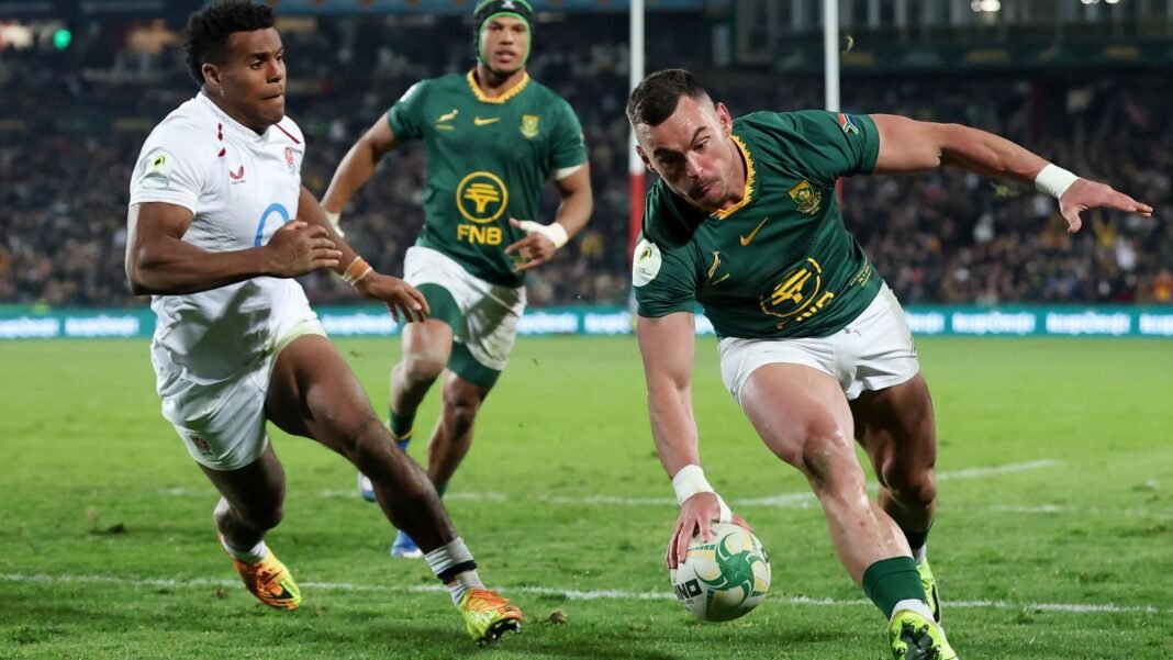 South Africa 45-21 England: Springboks show muscle in seven-try Nations Championship victory