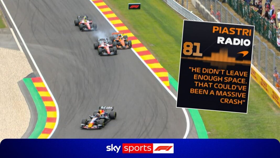 Belgian GP: Oscar Piastri complains on radio after Charles Leclerc contact!
