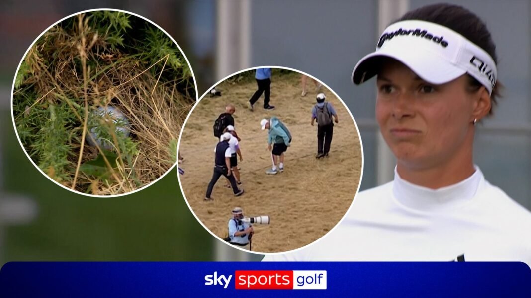 AIG Women’s Open: Henseleit’s ball strikes off a marshal’s leg and into a bush! | Golf News | Sky Sports