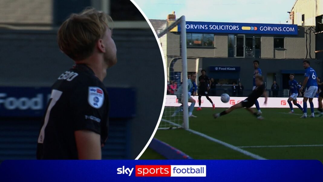 Stockport vs Peterborough: Danny Ormerod misses a sitter with the goal gaping!