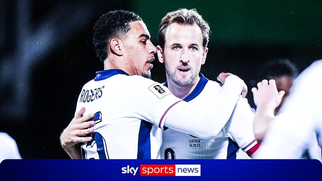 Morgan Rogers pays tribute to England captain Harry Kane after landmark night for England
