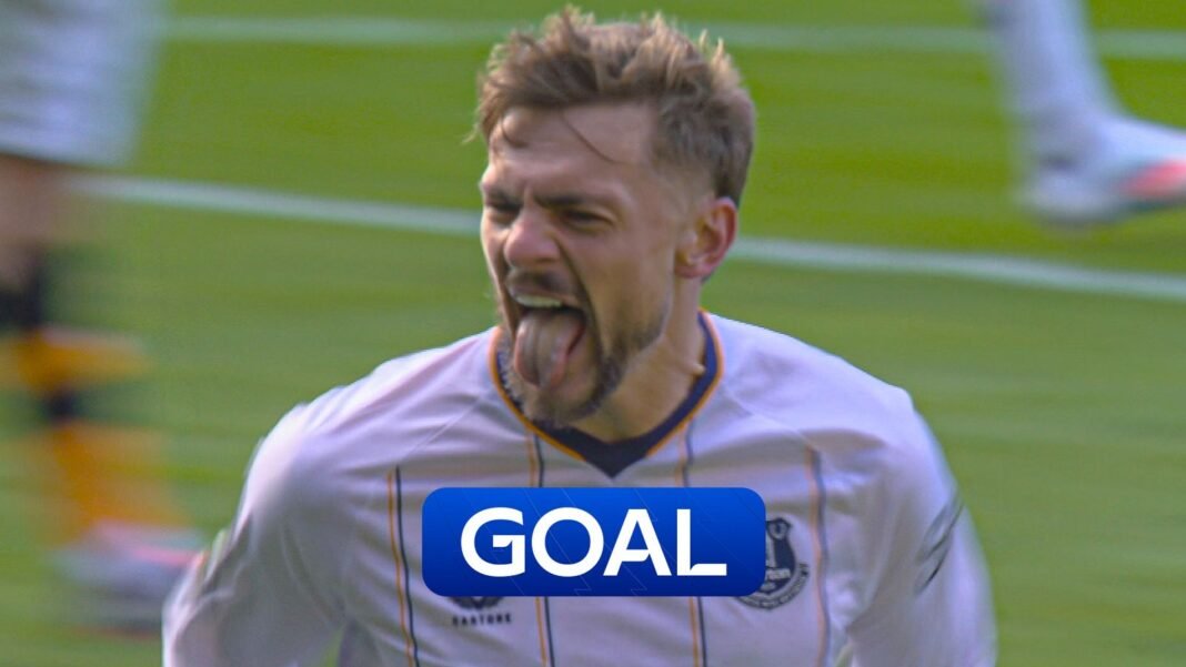 Kiernan Dewsbury-Hall heads Everton level after brilliant Ainsley Maitland-Niles delivery
