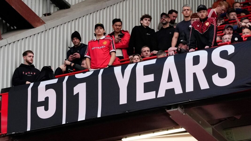 Man City charges: Manchester United fans take aim at rivals with return of famous ticker banner