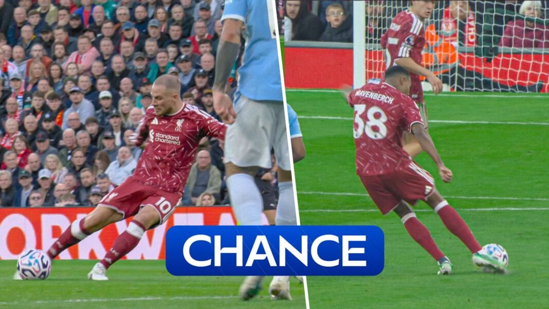 Liverpool vs Manchester City: Gravenberch and Mac Allister come close to opener